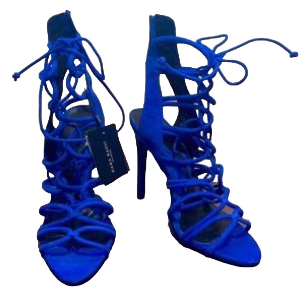 Zara gladiator lace up faux suede heels